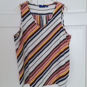 Apt. 9 multi-colored striped sleeveless blouse/tank top